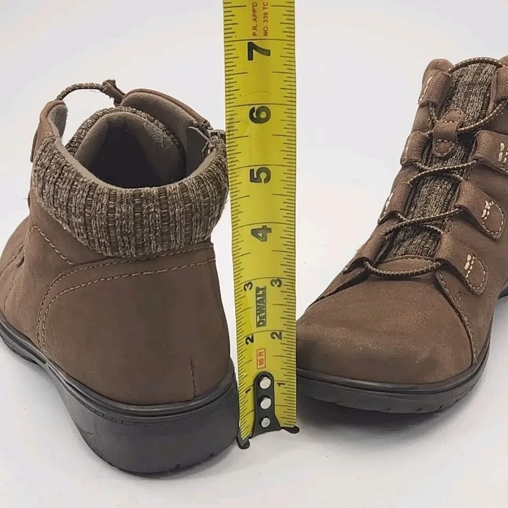 Clarks Collection Boot Ankle Bootie Brown Faux Suede Zip Women Sz 8.5 Winter